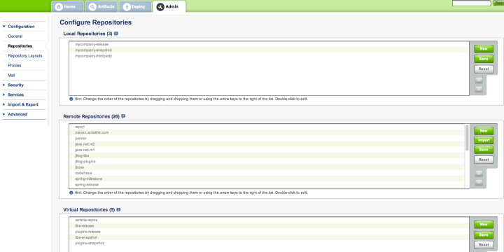 Artifactory - repositories